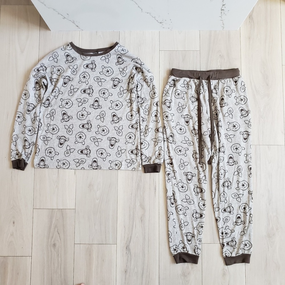 Disney‎  Pajama Set Womens XS Brown Winnie the Pooh 2pc